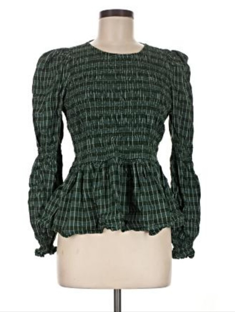 Universal Thread Smocked Plaid Peplum Blouse